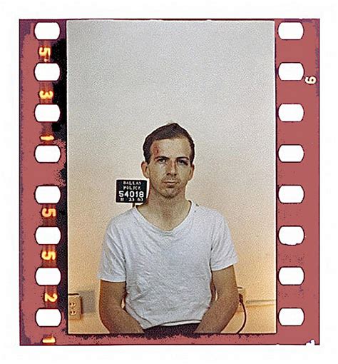 Lee Harvey Oswald in an official mug shot Dallas Police department November 1963. Photograph by ...