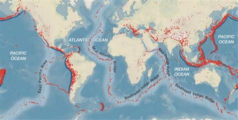 World - Magnitude 5+ Earthquakes (2005-2015) • Map • PopulationData.net