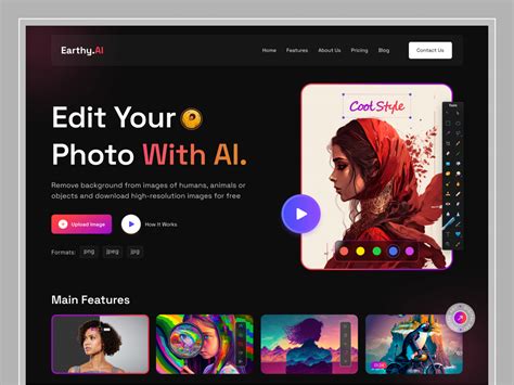 Ai (Artificial Intelligence) Photo Editor Website by Mrinmoy Krishna Roy on Dribbble