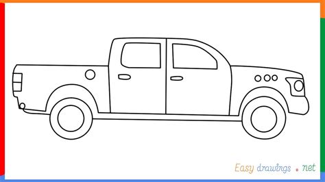 How to draw a Pickup Truck step by step easy - YouTube