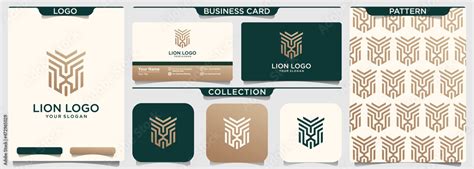 lion outline logo simple vector image line art abstract luxury wild minimalistic geometric Stock ...