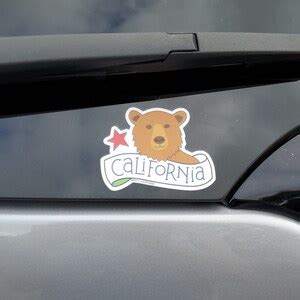 California Bear Vinyl Sticker / California State Bumper Sticker / Illustrated Bear Sticker ...