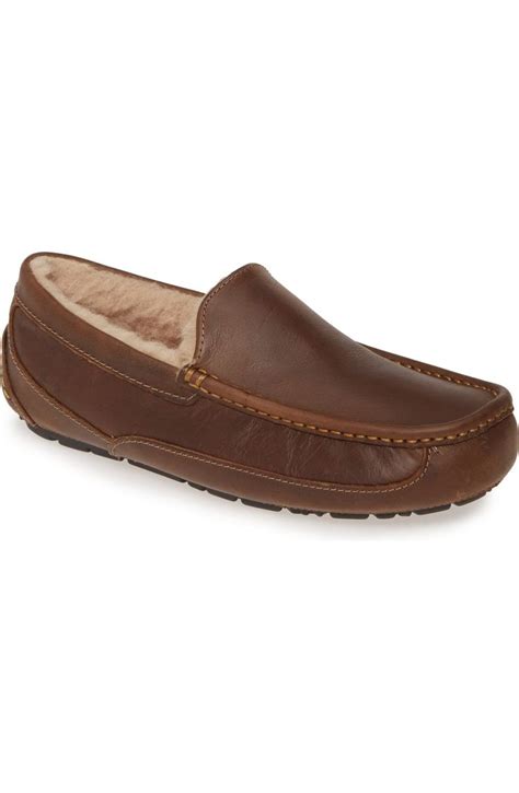 UGG® Ascot Leather Slipper | Nordstrom | Ugg ascot, Leather slippers ...