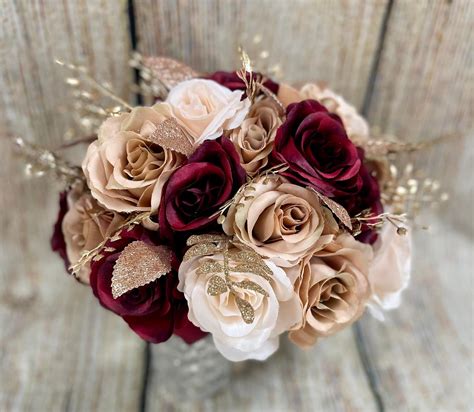 "Glamourous and Elegant real touch rose gold, burgundy and blush ...