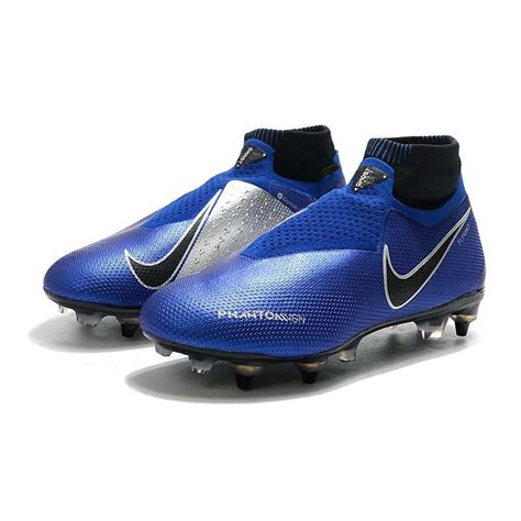 Nike Phantom VSN Elite DF SG-Pro Anti Clog Racer Blue Black Metallic Silver