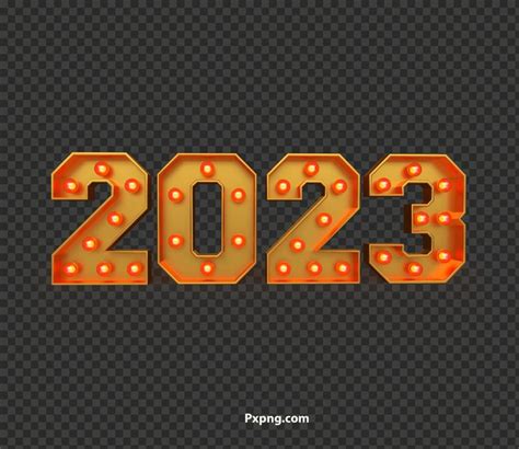 the number twenty three with light bulbs on transparent background for new year's eve