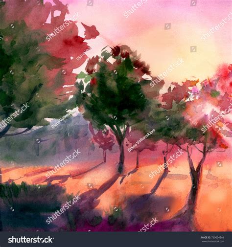 Watercolor Forest Landscape at PaintingValley.com | Explore collection ...