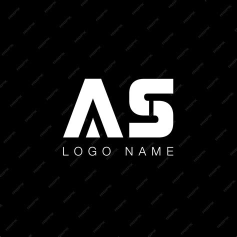 Premium Vector | As letter business logo in black and white color