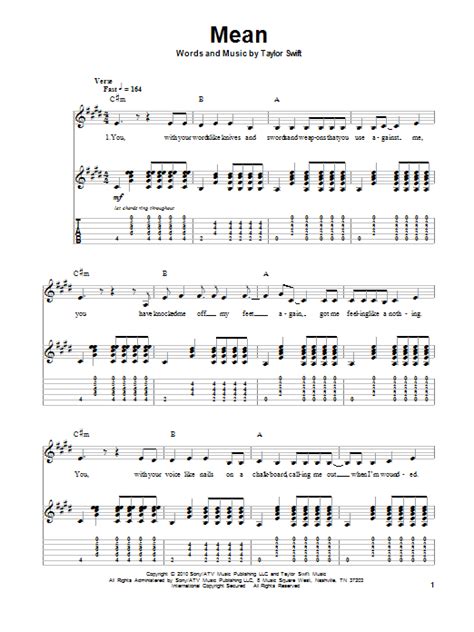 Mean by Taylor Swift - Guitar Tab Play-Along - Guitar Instructor