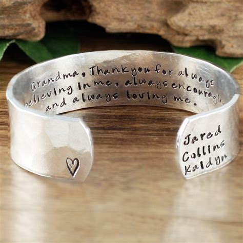 Personalized Grandma Bracelet Grandmother Cuff Bracelet - Etsy | Mom ...