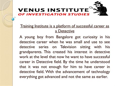 Training institute is a platform of successful career as a detective by Detective training - Issuu