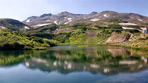 Images Kamchatka Peninsula Russia Nature mountain Lake 1920x1080