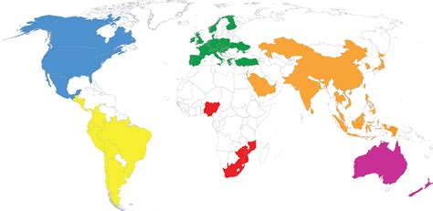 Download World Map Differentiated Regions Color Coded | Wallpapers.com
