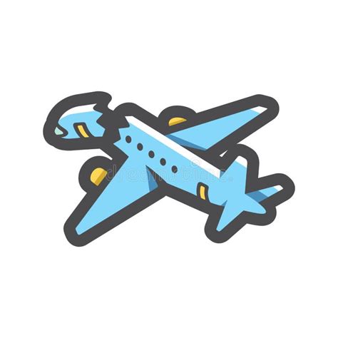 Passenger Air Plane Crash Vector Icon Cartoon Illustration. Stock ...