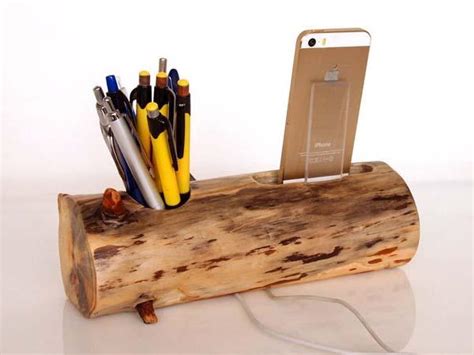 The Handmade iPhone 6 Docking Station with Pen Holder and USB Port | Gadgetsin