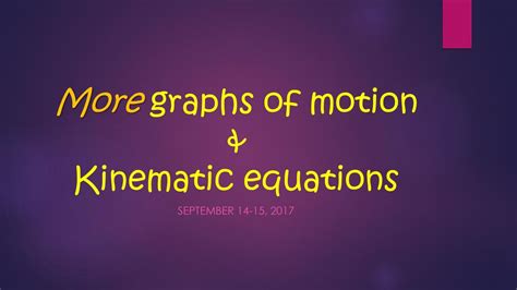 More graphs of motion & Kinematic equations - ppt download