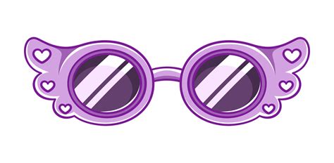 Lavender purple shades sunglasses with heart pattern clipart. Funky ...