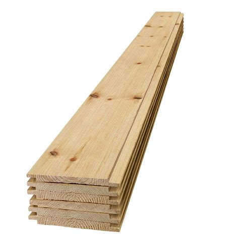 UFP-Edge 1 in. x 8 in. x 4 ft. Barn Wood Shiplap Pine Board (6-Pack)-350761 - The Home Depot