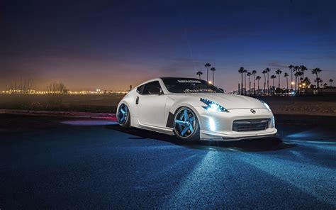 White custom lowered Nissan 370Z HD wallpaper | Wallpaper Flare