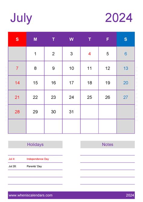 July 2024 Calendar In Excel Monthly Calendar