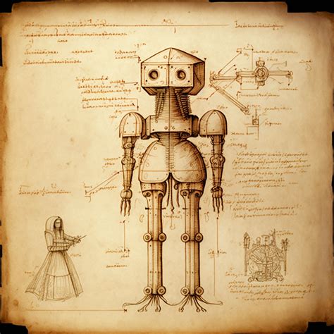 A Leonardo da Vinci sketch of a robot : r/midjourney