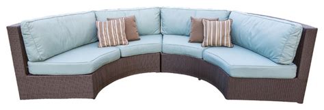 Terrace Collection Curved Sofa Sectional With Sunbrella Fabric Cushions ...