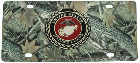 US Marine Corps License Plate - Stainless Steel with Camo Finish DWD ...