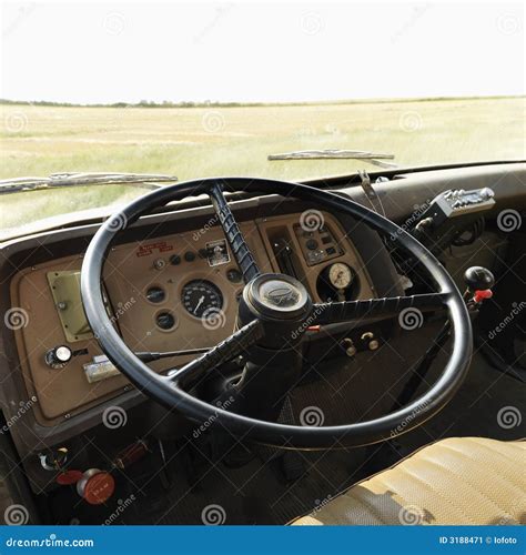 Interior of farm truck stock image. Image of steering - 3188471