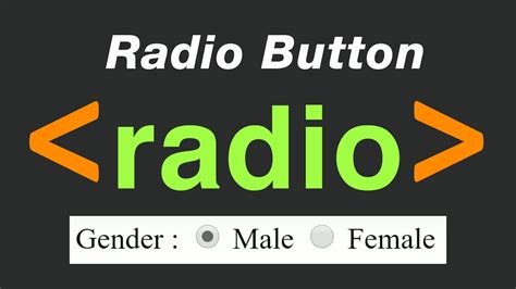 Radio button in html | How to create radio button in HTML - YouTube