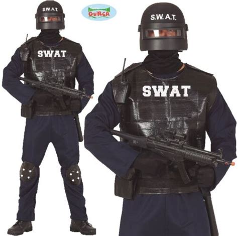 Mens SWAT Fancy Dress Costume Men's Armed Police Marksman Outfit fg | eBay