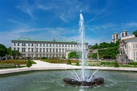 Fountain in the Beautiful Mirabell Palace in Salzburg Austria with Rose ...