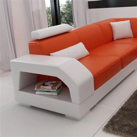 Home goods furniture white and black leather luxury sofa set designs-in ...