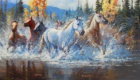 Beautiful Painting of Wild Horses Running Free | Wild horses running ...