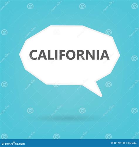 California Word on Speech Bubble Stock Vector - Illustration of beach ...