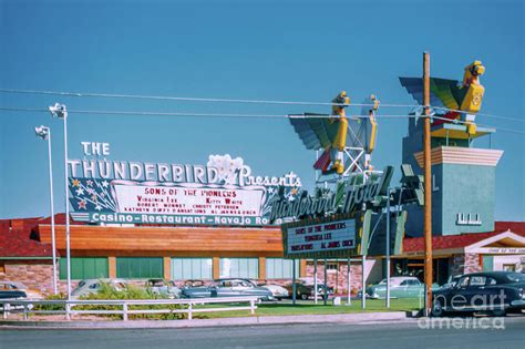 Thunderbird Hotel Front 1950's Vintage Photo Photograph by Aloha Art