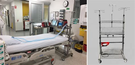 Integrated ICU bed / equipment trolleys - Commercial Wire Design