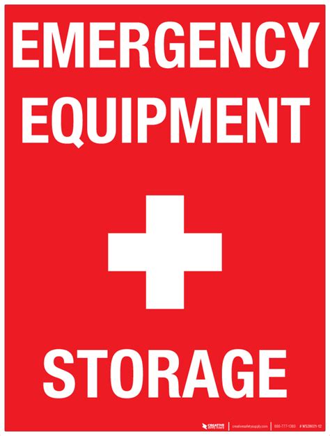 Emergency Equipment Storage - Wall Sign - PHS Safety