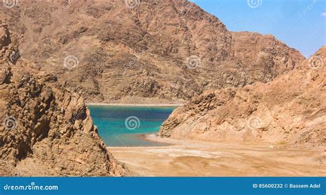 Sea & Mountain View of the Fjord Bay in Taba, Egypt Stock Photo - Image ...