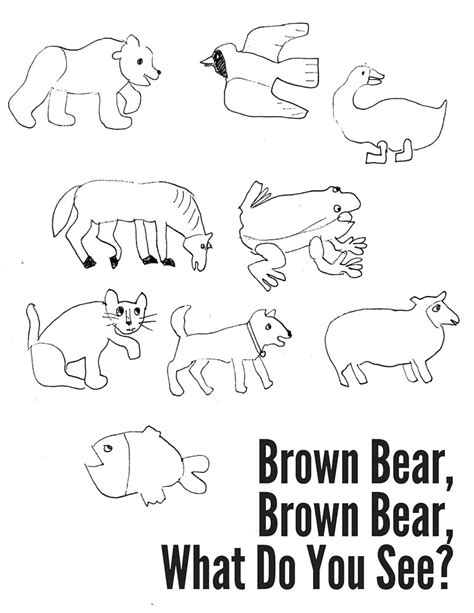 brown bear brown bear what do you see outline - Clip Art Library