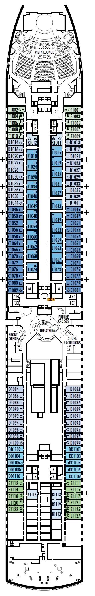 Zuiderdam Main deck 1 plan | Cruisedeckplans.com