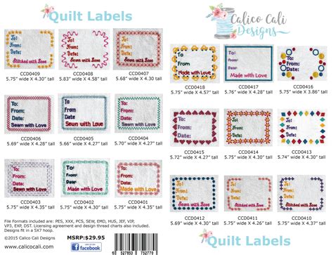 In the hoop Quilt Labels Machine Embroidery Designs | Custom quilt labels, Quilt labels, Machine ...
