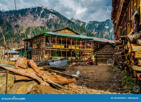 Colorful Old Buildings of Ancient Indian Village Malana in the State of Himachal Pradesh ...