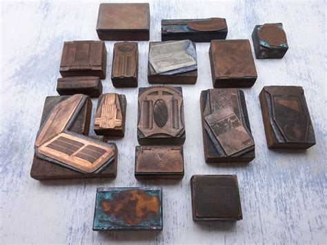 Art Deco Copper Plate Printing Blocks - Showpiece Antiques
