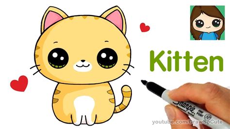 How to Draw a Kitten Super Easy - YouTube