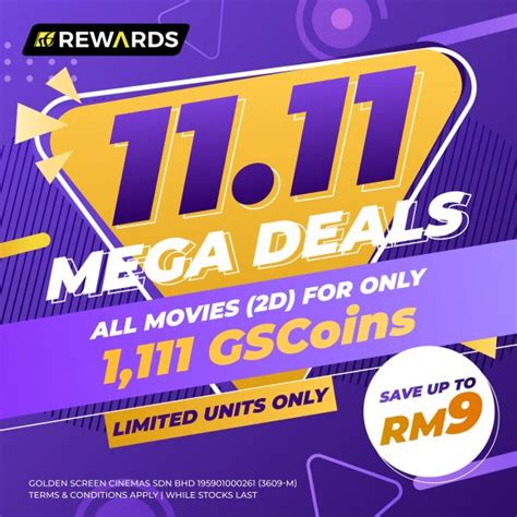 GSC Rewards 11.11 Mega Deals: Enjoy All Movies for just 1,111 GSCoins on 11 Nov 2023