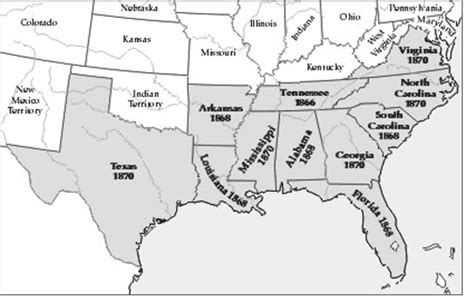 Reconstruction After Civil War Map