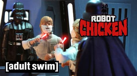 Luke Skywalker versus Darth Vader | Robot Chicken Star Wars | Adult ...