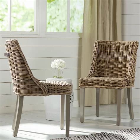 Rattan Wicker Kitchen Chair For Indoors Armless Seating For Dining ...