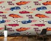 Muscle Car Illustration Wallpaper Wall Mural | Wallsauce