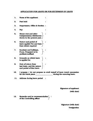 Form No 13 Application For Leave | pdfFiller